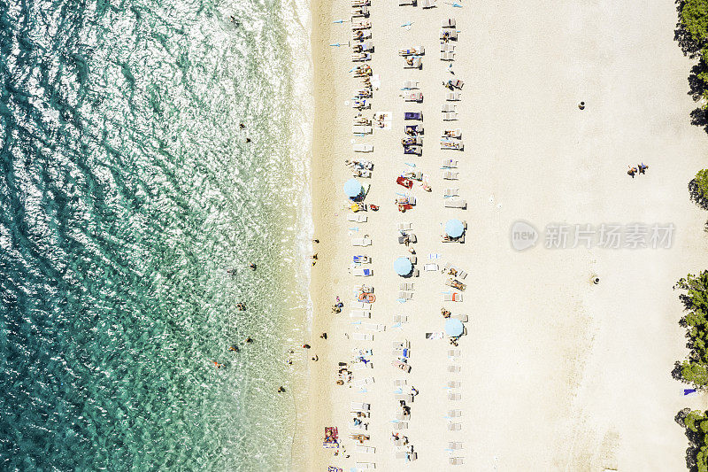 Zlatni Rat Beach鸟瞰图，波尔，克罗地亚